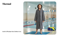 Children's Warm Hooded Poncho, Quick-Dry Towel Coat, Winter Aquatic Robe