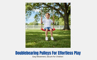 Kids’ Zip Line, Full Metal, Backyard Exploration, Double Pulley Hanging Seat, Adjustable Rope, Outdoor Training
