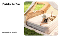 Automatic Inflatable Mattress, Cheese Fluff Air Bed, Double Layer, Electric Pump, Portable, Outdoor Camping, Home