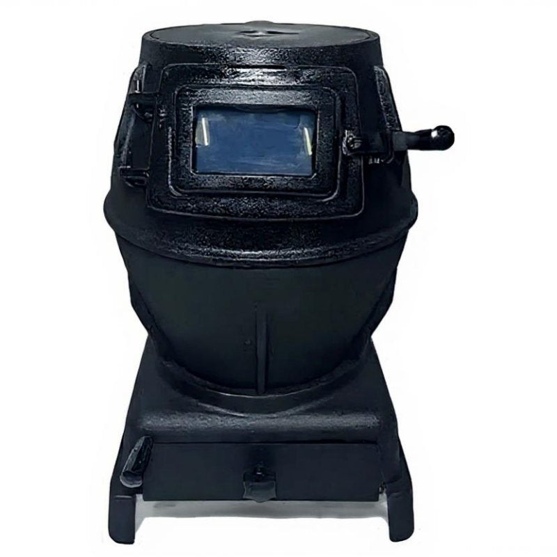 Cast Iron Heating Stove, Wood & Coal Compatible, Indoor Outdoor Fireplace, Cooking, Fire Viewing Window