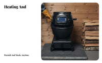 Cast Iron Heating Stove, Wood & Coal Compatible, Indoor Outdoor Fireplace, Cooking, Fire Viewing Window