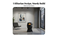 Cast Iron Heating Stove, Wood & Coal Compatible, Indoor Outdoor Fireplace, Cooking, Fire Viewing Window