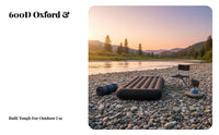 Camping Inflatable Mattress, Outdoor Sleeping Pad, Portable Air Bed, Multi-Functional, Built-In Pump, Black