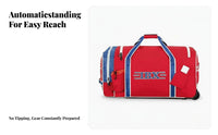 Ice Sports Gear Bag, Protective Equipment Storage, Wheeled Trolley, Automatic Standing, Youth & Adult