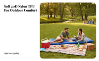 Outdoor Double Inflatable Mattress, Foot Pump, Lightweight Portable Sleeping Pad for Tent Camping