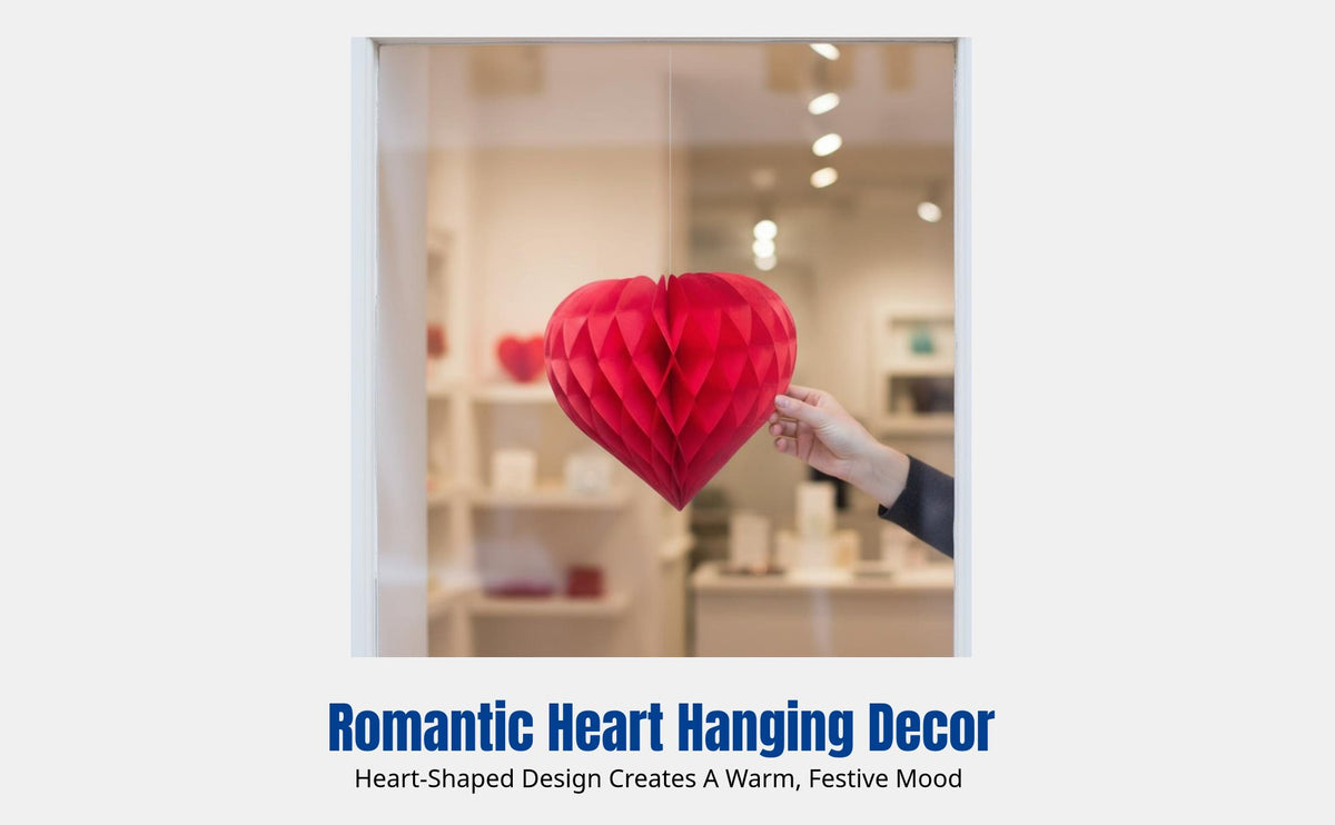Heart hexagonal Paper sphere, Hanging Decoration, Party, Wedding, Valentine's Day, display