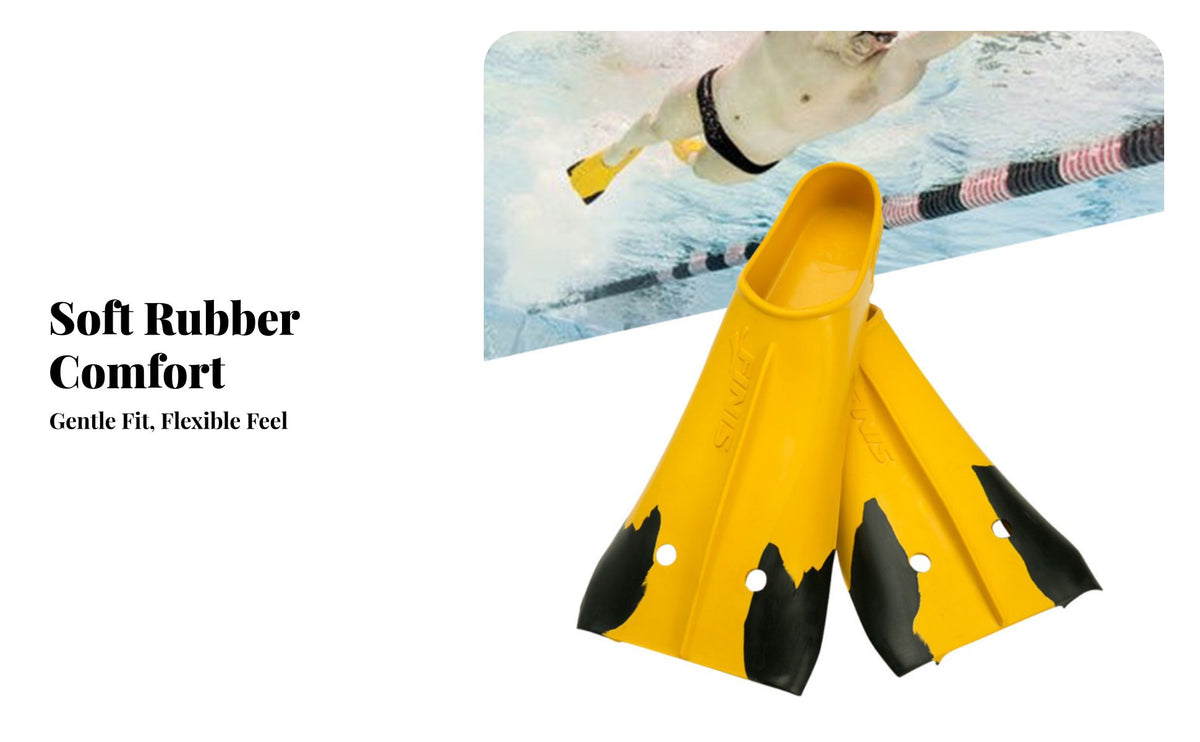aquaticming Fins, Short Training Flippers, Kids Comfortable Natural Rubber, double Foot Design