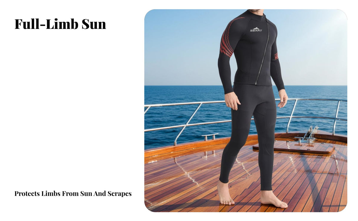 Men's Wetsuit, 3mm Two-Piece Long Sleeve Diving Suit, Thickened Sun Protection Swimwear, Split Design, Snorkeling Suit