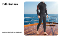 Men's Wetsuit, 3mm Two-Piece Long Sleeve Diving Suit, Thickened Sun Protection Swimwear, Split Design, Snorkeling Suit