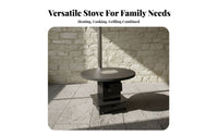Wood Burning Stove, Indoor Smokeless Heater, Thickened Steel Multi-Functional Rural Winter Heating