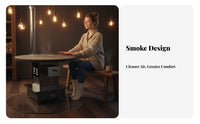 Wood Burning Stove, Indoor Smokeless Heater, Thickened Steel Multi-Functional Rural Winter Heating