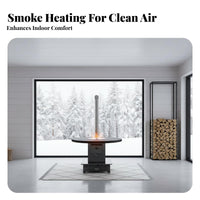 Wood Burning Stove, Indoor Smokeless Heater, Thickened Steel Multi-Functional Rural Winter Heating