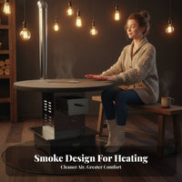Wood Burning Stove, Indoor Smokeless Heater, Thickened Steel Multi-Functional Rural Winter Heating