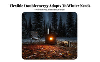 Smokeless Gasification Heating Stove, Dual Energy Wood Burner, Cast Iron Cooking Surface, Indoor Winter, Rural Home, Mobile