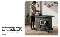 Smokeless Gasification Heating Stove, Dual Energy Wood Burner, Cast Iron Cooking Surface, Indoor Winter, Rural Home, Mobile