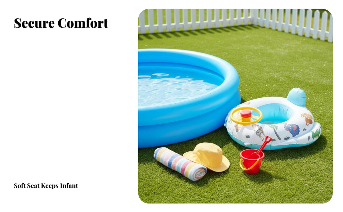 Inflatable Kids floatming Ring, Cartoon Steering Wheel, Horn, Water Toy Seat Float