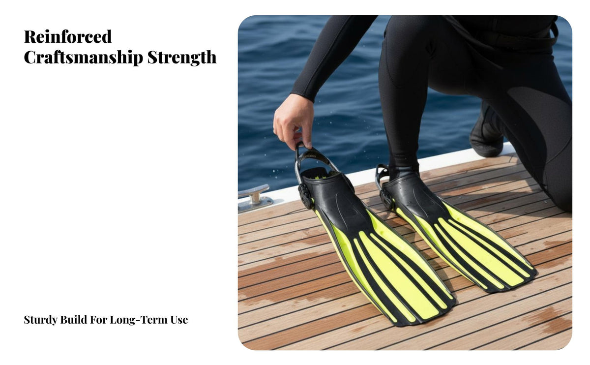 elastic Strap Open Heel Fins, Universal average-Length Diving Fins, underwater Snorkeling Flippers