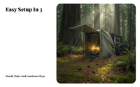 SUV Car Tail Tent, Outdoor Camping Extension, Sun Protection, Spacious, Easy Setup Mesh, Highway Outing Accessory