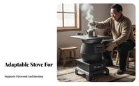 Winter Cast Iron Heating Stove, double energy Wood Indoor Home Fireplace, Rural Multi-Function