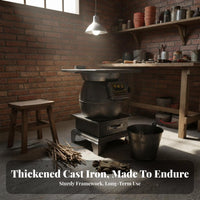 Winter Cast Iron Heating Stove, double energy Wood Indoor Home Fireplace, Rural Multi-Function