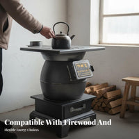 Winter Cast Iron Heating Stove, double energy Wood Indoor Home Fireplace, Rural Multi-Function