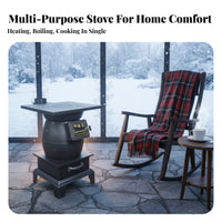Winter Cast Iron Heating Stove, double energy Wood Indoor Home Fireplace, Rural Multi-Function