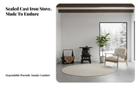 Wood Heating Stove, Cast Iron Indoor Fireplace, Multi-Functional Rural Home Heater