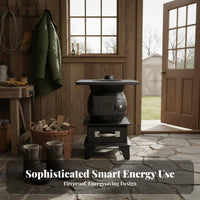 Wood Heating Stove, Cast Iron Indoor Fireplace, Multi-Functional Rural Home Heater