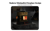 Wood Burning Fireplace, Three-Sided Viewing pane, Smokeless Heating Stove for Indoor Rural Home
