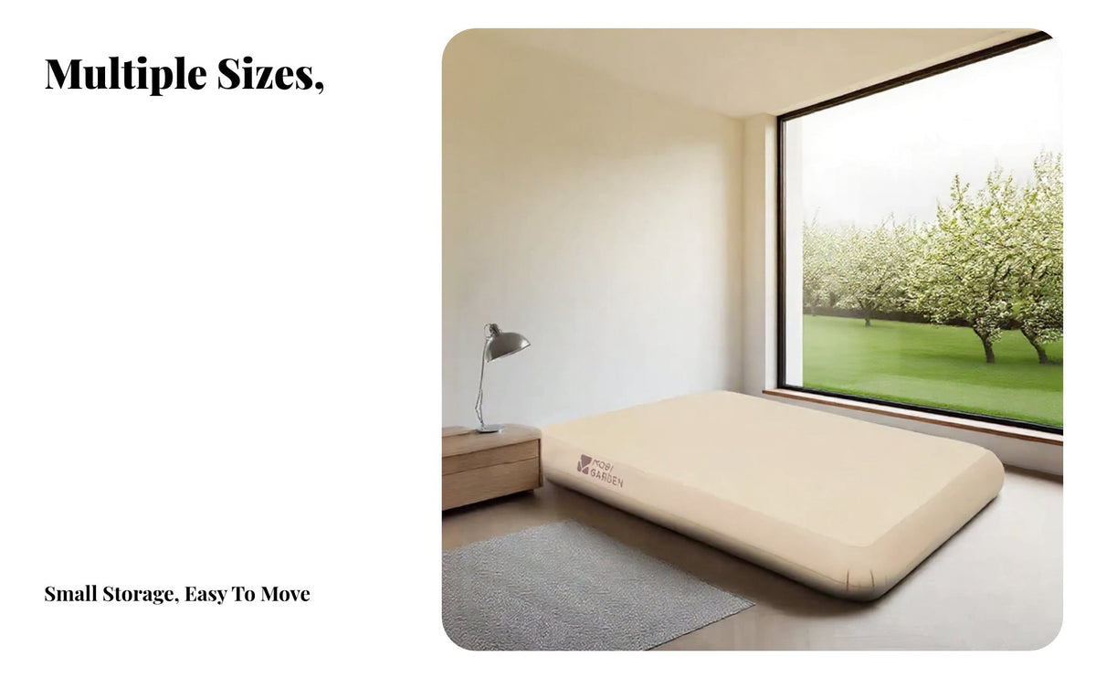 Inflatable Mattress, Adjustable Firmness, PVC Brushed Fabric, Built-in Pump, Double Size, Home & Outdoor
