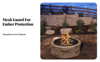 Patio Fire Bowl, Outdoor Wood Burning Fire Pit, Metal Stone Texture, Decorative Campfire Basket for Villa, Hotel