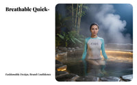 Wetsuit for Women, Two-Piece Long Sleeve Rash Guard, Quick Dry Sun Protection Swimsuit, Surfing, Diving, Snorkeling