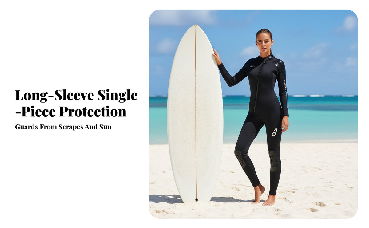 3mm Wetsuit, Women's Full figure Long Sleeve Diving Suit, Thermal single-Piece Surfing Swimsuit, Thickened Warm Rash Guard for Snorkeling