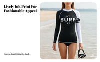Women's Snorkeling Rash Guard, Split Swimsuit, Long Sleeve, Surfing