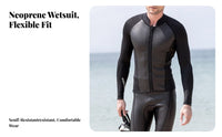 Neoprene Wetsuit, Split Design, Long Sleeve, Couple, Thermal, Sturdy, Snorkeling Suit