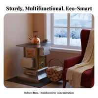 Thickened doubleenergy Gasification Stove, Smokeless Wood Heater, Indoor Movable Cooking Station