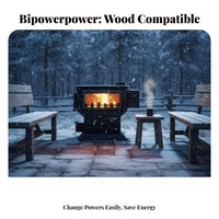 Rural Heating Stove, Winter Fireplace, Wood Compatible, Smokeless Technology, Large Viewing Window, Integrated Oven
