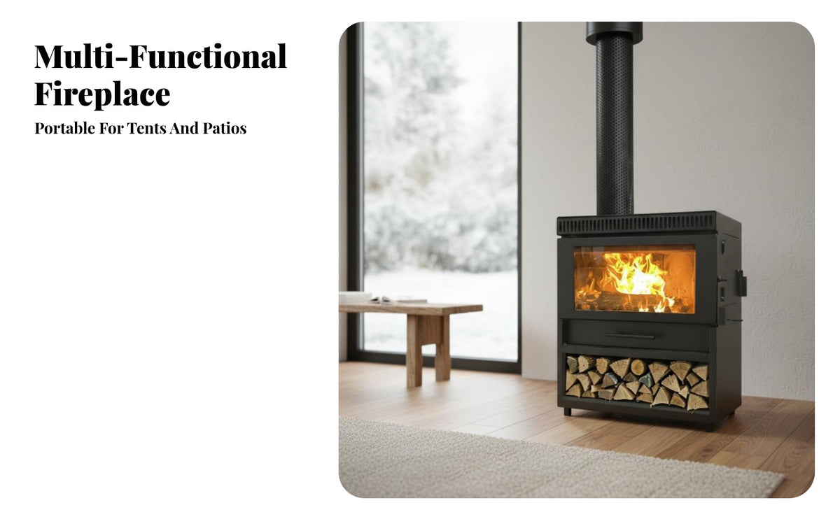 50 Model Wood Burning Fireplace, Smokeless Stove, Real Heater for Home, Rural, Villa, Tent