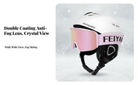 Ski Helmet, Integrated winter Goggles, Unisex Protective Gear Set Adjustable Fit