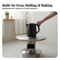 Stainless Steel Gasification Reflow Stove, Thickened Multienergy Water Boiler with Oven, Indoor Home Use