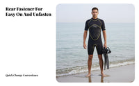 3mm Men's Short Sleeve Diving Suit, Rear Zip, Thermal, for Surfing and Swimming