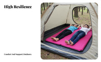 Outdoor Double Inflatable Mattress, Thickened Portable Camping Tent Pad, Auto-Inflating, High Resilience, Wide Bed for Car Use