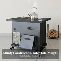 Indoor Heating Stove, Mobile Multi-Purpose, Wood Burning, Energy-Saving, Rural Winter Fireplace