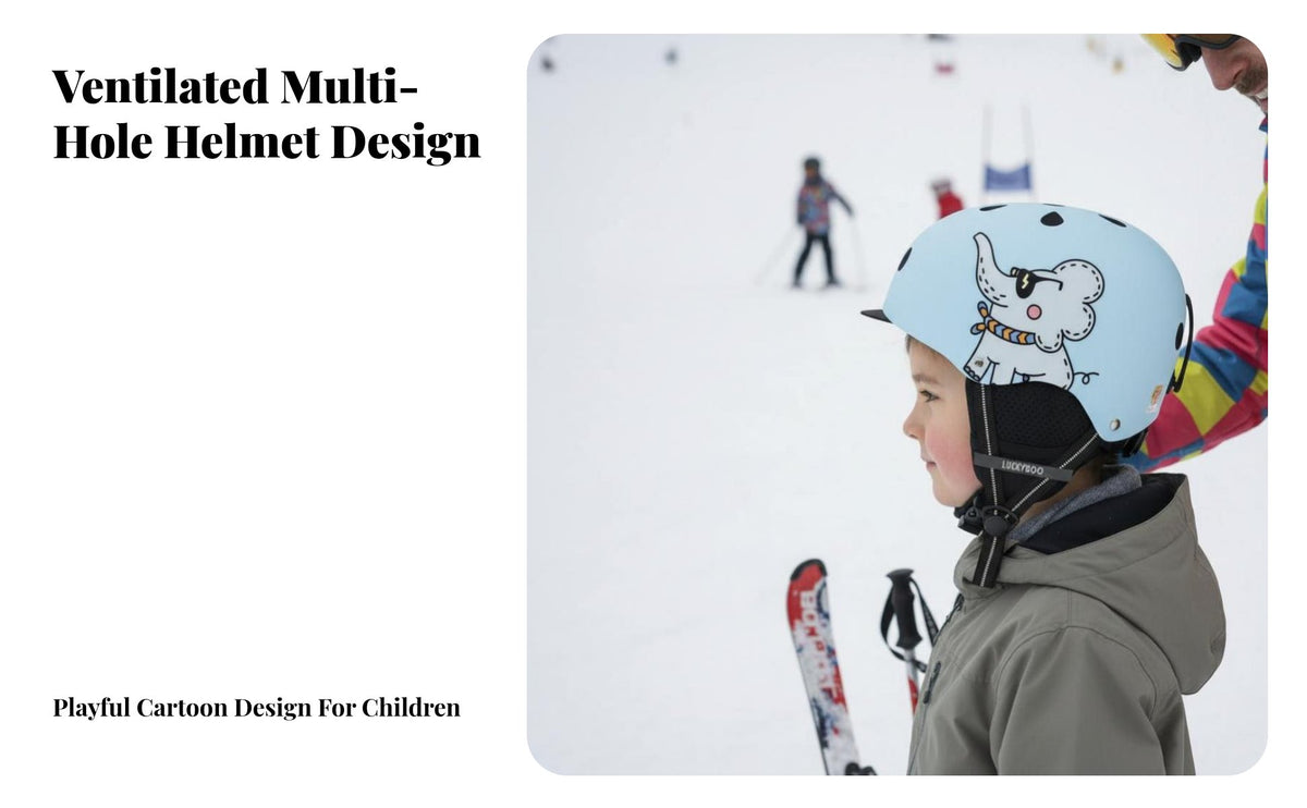 Kids Ski Helmet, Cartoon Protective Gear, collision-Resistant, Adjustable, winterboard & Ski Equipment