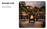 Charcoal Fire Pit, Outdoor Square BBQ Grill, Patio Heater, Multi-Purpose Heating, Home, Garden, Lodge