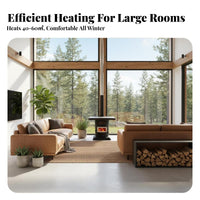 Indoor Heating Stove, Smokeless Gasification Fireplace, Wood Compatible, Rural Home, Multi-Use