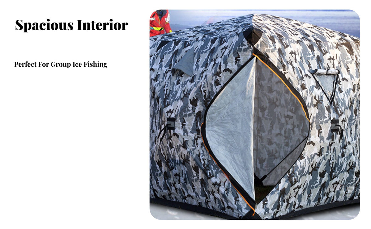 Outdoor Winter Fishing Tent, Insulated Cotton Ice Shelter, Thickened Coldresistant Multi-Person Ice Fishing House, Portable Sauna Tent