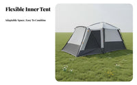 SUV Tail Tunnel Tent, Outdoor Camping, Single Bedroom and Living Room, Waterproof, Thickened, Detachable Inner Tent, Flexible