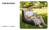 Inflatable Backrest Chair, Portable Lazy Chair, Auto Inflate/Deflate, Cold-Resistant, For Car, Home, Camping