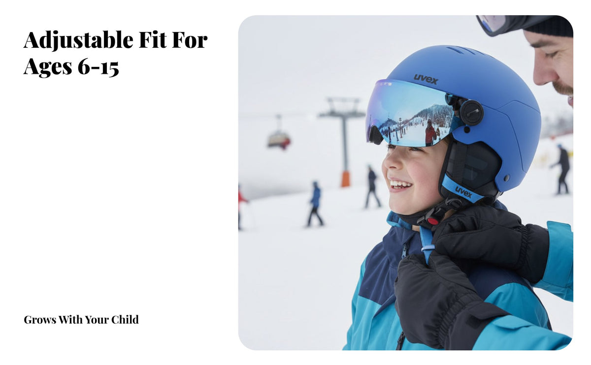 Kids Ski Helmet Set, Integrated winter Helmet with Goggles, Anti-Fog, Warm, protective Resistant, navy